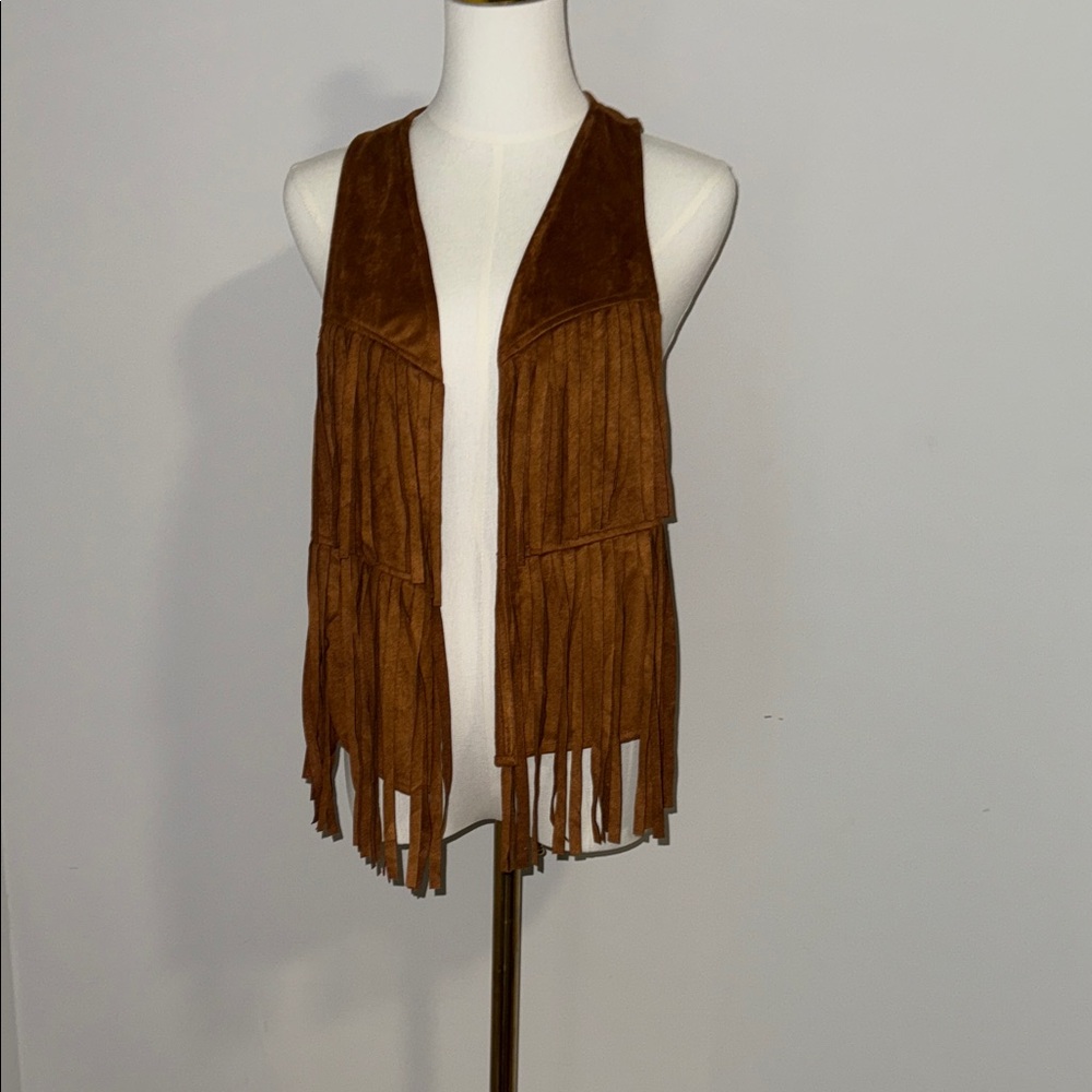 Bohemian Western Cognac Music Festival Boho Fringe Vest